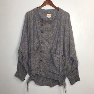 Noa Noa oversized batwing boho hippie sleeve assymetrical snap front jacket